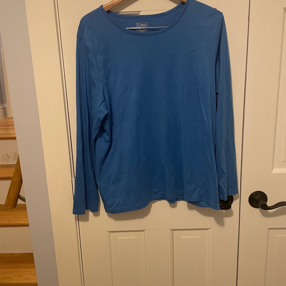 Lot of 2 LL Bean Blue Classic Long Sleeve Shirts